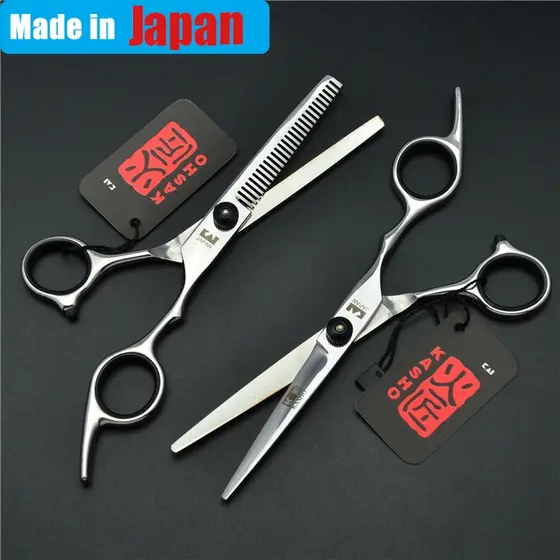 Kasho Japão 440C Tesoura De Barbeiro Corte Desbaste Dente Para De Cabelo Salão Cabeleireiro Conjunto