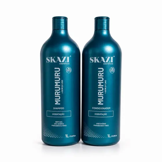 Kit Skazi Vegano Shampoo e Condicionador Murumuru e Semi di Lino 01 Litro