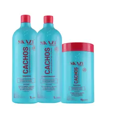 Kit Skazi Vegano Cachos Shampoo, Condicionador E Máscara Cachos Liberado 1L