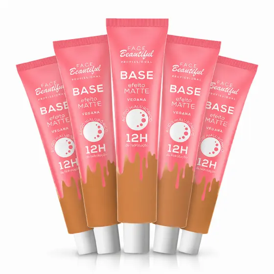Base Facial Matte Cobertura Média/Alta Efeito Aveludado Face Beautiful 25g