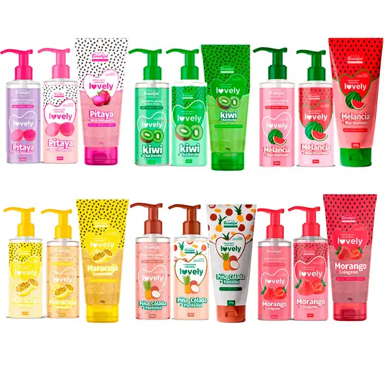 Kit Completo Frutas Tropicais Esfoliante Sabonete e Hidratante Corporal Lovely Face Beautiful
