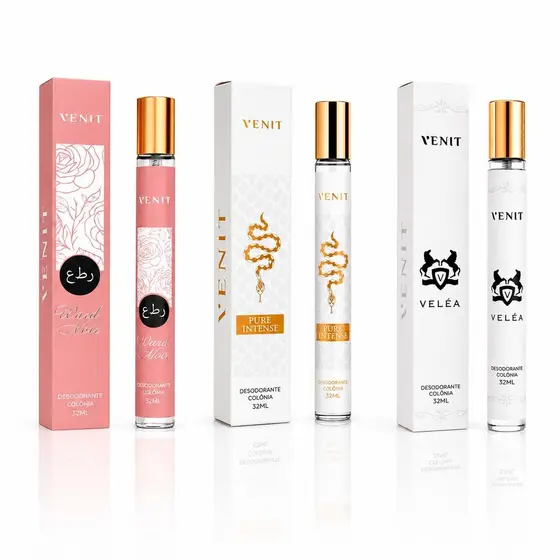 Kit Com 03 Perfumes Feminino Alta Fixação Importados Venit 32ml