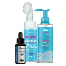 Kit Skincare Completo Lovely Mousse Gel de Limpeza e Sérum Facial Face Beautiful