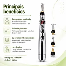 Caneta Acupuntura Alivio Massageadora Dores Estimulação Pontos Meridiona Corporal Relaxamento