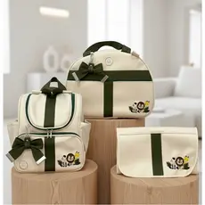 Kit Bolsa Maternidade com 3 Peças, Bolsa G, Mochila e Trocador | Impermeável e Térmica | Coleção Luxo