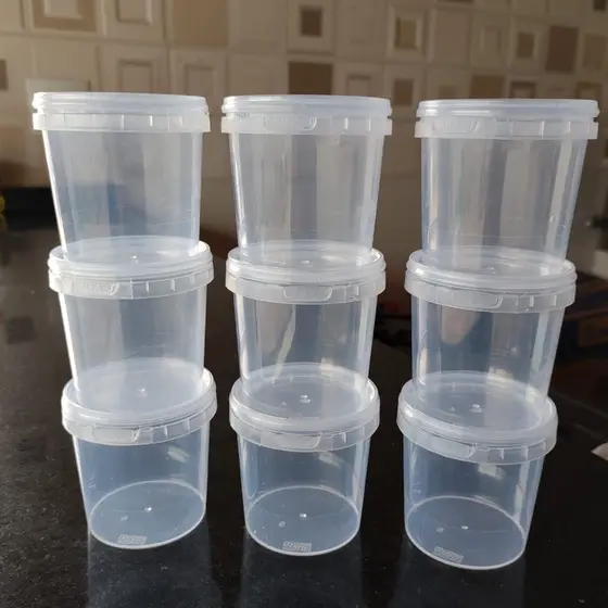 100 un Pote Plástico Premium Redondo 220 ml com Tampa Lacre Bolo no Pote