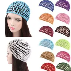 Touca De Dormir De Crochê À Mão Com Fio Grosso , Rede De Cabelo De Trabalho , Acessórios Femininos , Boné Multifuncional