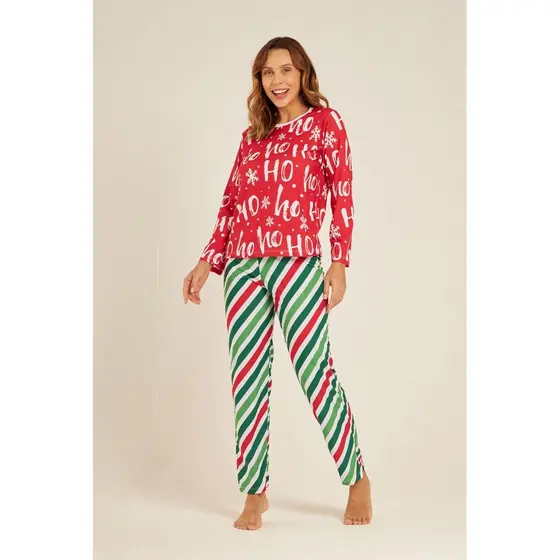 Pijama Feminino Longo Natal HoHo