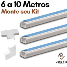 Canaleta para Fio Organizadora de Cabo 6 a 10 Metro Canaleta Adesiva Esconde Fio Conector Emenda