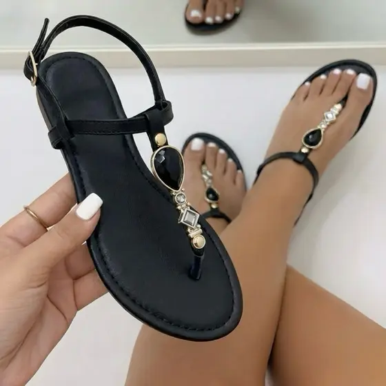 Rasteirinha Feminina Sandália Plana Básica - Chinelo Leve Dia a Dia Macia 2402