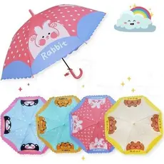 Sombrinha Guarda Chuva Infantil Bichinhos Abertura Automática Com Apito B-176