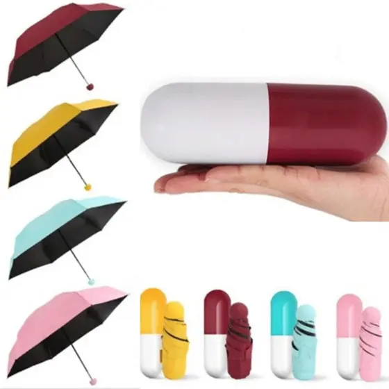Mini Sombrinha Guarda Chuva Modelo Capsula Compacto Cabe no Bolso