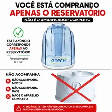 POTE DE AGUA USO EXCLUSIVO P/ UMIDIFICADOR ALLERGY FREE DUAL 3L (SÓ A PARTE DE CIMA) OU UMIDIFICADOR COMPLETO