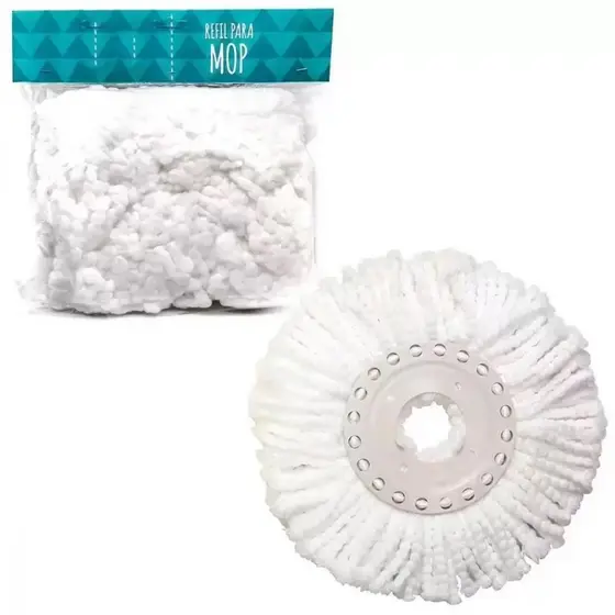 Refil Mop Pocket 13,3cm Esfregão Giratório Limpeza Prática Mor