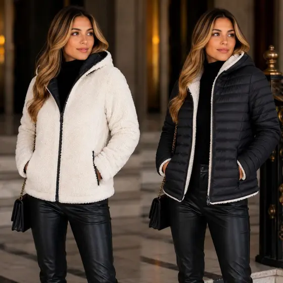 Jaqueta Ted Dupla Face Feminina Premium Importada Inverno