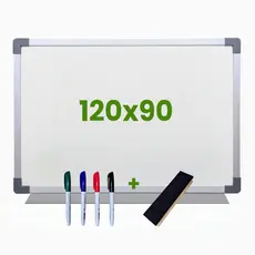 Lousa Quadro Escolar Branco Moldura MDF Aluminizado 120x90