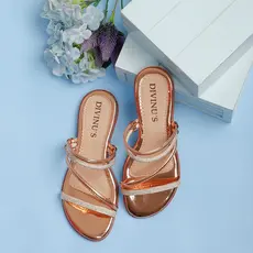 Sandália Feminina Sandália Rasteira Feminina com Strass Modelo Verão Tendência 2 em 1