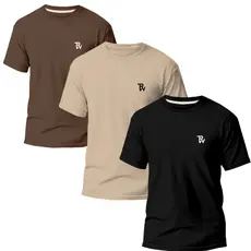 Kit 3 Camisetas Básicas Masculina Slim Algodão T01