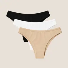 Kit 5 Calcinhas Tanga Conforto Microfibra Preta e/ou Bege Forro 100% Algodão