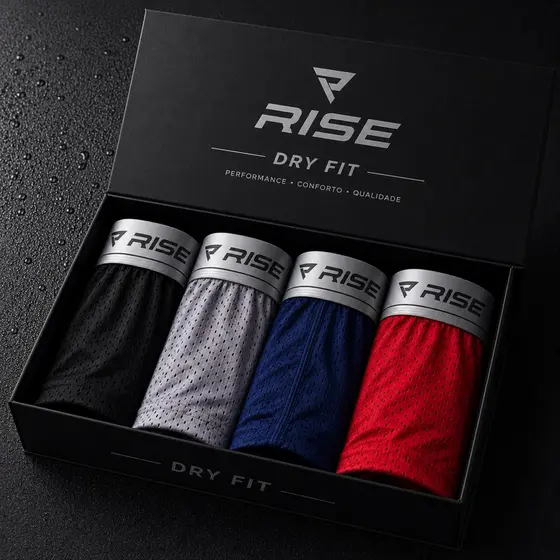 Kit 3 Cuecas Boxer Masculina Dry Fit Microfibra Premium Respirável