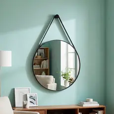 Espelho para Banheiro Redondo Adnet 60cm com Alça + Suporte de Fixação