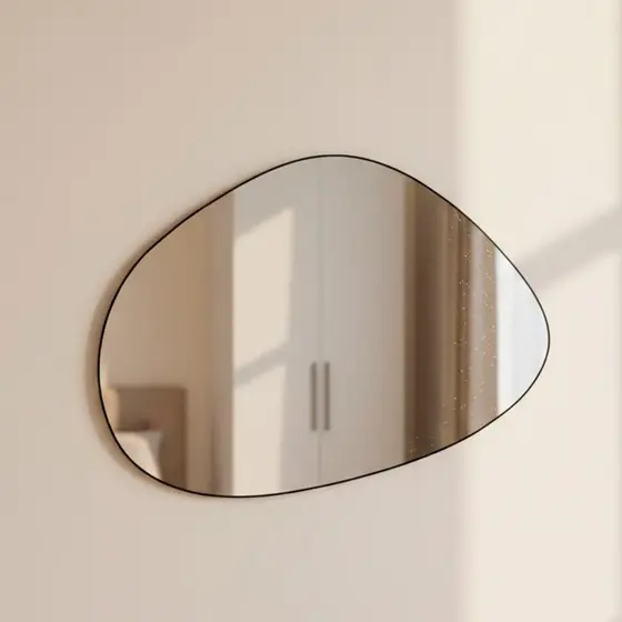 Espelho Decorativo Orgânico Nuvem 80x60cm Para Sala Quarto Banheiro Hall C/Suporte de Fixação
