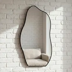 Espelho Grande Decorativo Orgânico Moderno Lapidado 60x110cm Luxo Lavabo Quarto Sala Banheiro