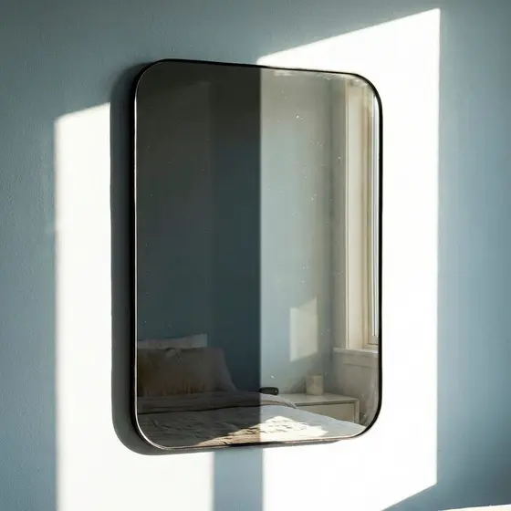 Espelho Formato Retângular Quadrado Pinterest Blogueiras Banheiro Sala Closet Couro 110x50cm