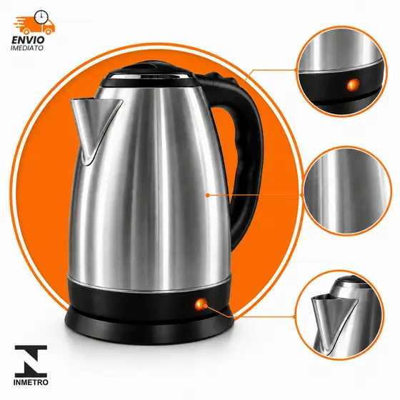 Chaleira Elétrica Térmica Bule Com Tampa Inox 1,8L