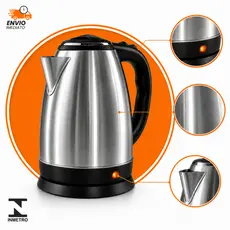 Chaleira Elétrica Inox 1,8L 1000W Desligamento Automático - Bule Jarra Cafeteira Elétrica Aquece Água Rápido