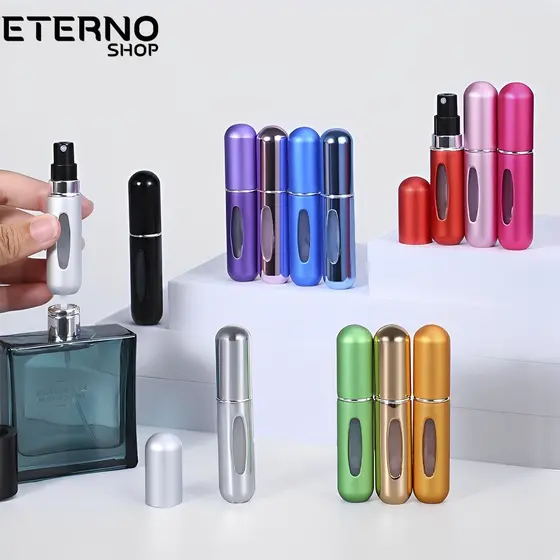KIT 2 Frasco Spray Porta Perfume Portátil Mini Recarregável 5ml Pronto Para Viajar