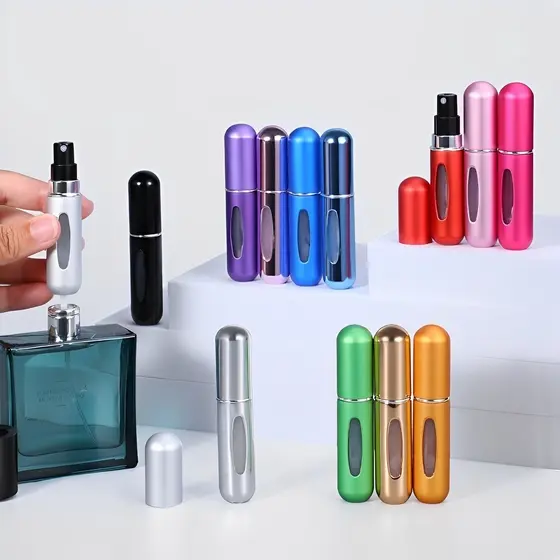 KIT-3 Frasco Spray Porta Perfume Portátil Mini Recarregável 5ml Pronto Para Viajar