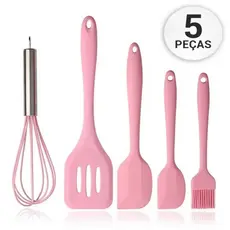 Utensílios De Cozinha Kit Com 5 em Silicone Colher Espátula Fu Espátula Pincel Artigos de Culinária