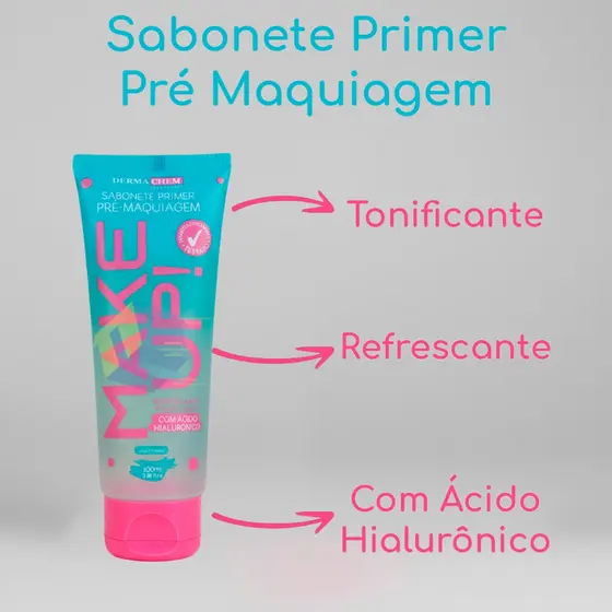 Sabonete Líquido Facial Dermachem 100ml Pré Make com Hidratação e Limpeza Profunda