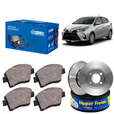 Kit Disco Freio Ventilado + Jogo Pastilha Freio ETIOS YARIS - HIPPER FREIOS / COBREQ