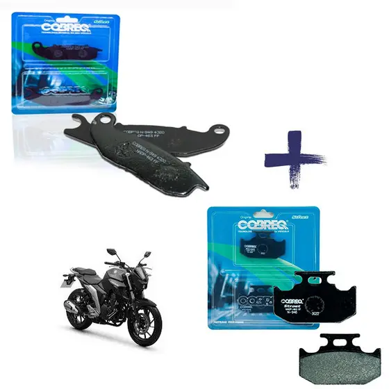 Kit Pastilhas Freio Dianteira e Traseira Fazer 250 2016 a 2025
