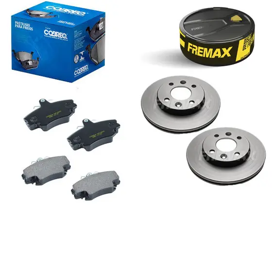 Kit Disco Freio Ventilado + Jogo Pastilha Freio Clio – FREMAX /Cobreq