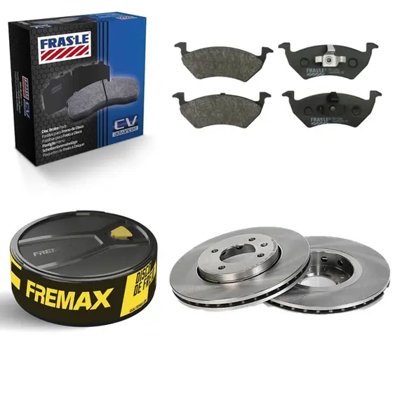 Kit Disco Freio ventilado + JG de Pastilha Gol G4 G5 G6 G7