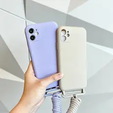 Capinha com Cordão Suporte de pescoço Aveludada para Samsung A06 A14 A15 A32 4G A37 A57 (XGB)