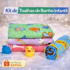 Kit 02 ou 03 Toalhas Banho Infantil Estampadas Desenho Personagem Menino Menina Leve Microfibra