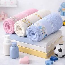 1, 2 ou 3 Toalhas de Banho Infantil Barra para Personalizar Algodão Suave Macia Leve