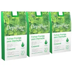 KIT 3CX FOLHAS PRONTAS DEPILAÇÃO CORPORAL HORTELÃ DEPILFLAX