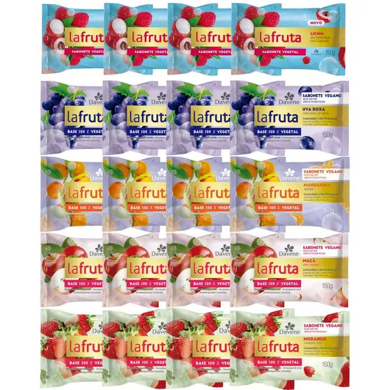 20UN La Fruta Sabonete  Barra Vegetal 150G Davene