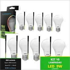 Lâmpadas De Led Bulbo 9w E27 Bivolt 6500K Branca Fria Lumanti