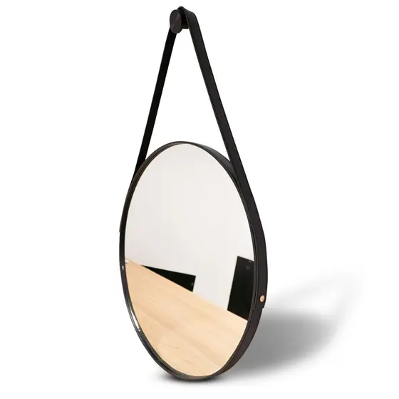 Espelho Redondo 60cm Decorativo Adnet Parede Com Alça Sala Quarto Banheiro