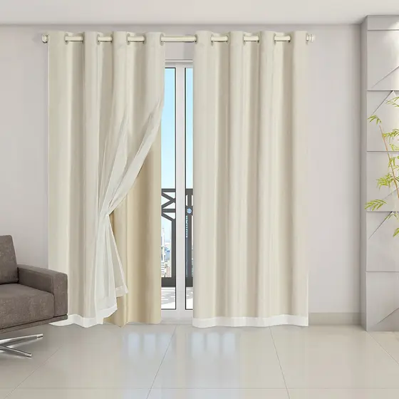 Cortina Blackout PVC com Tecido Voil 2,80 x 2,30