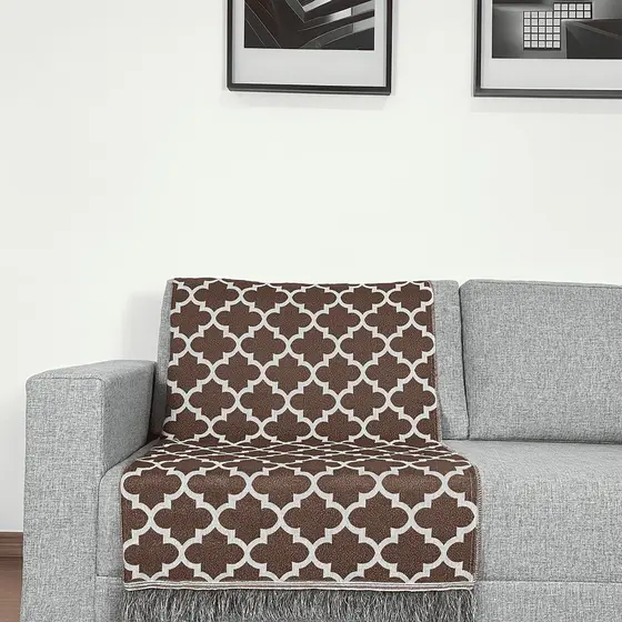 Manta Artesanal Jaqguard 100% Algodão Para Sofa 1,60m x 1,40m Capa protetor de Sofa Estampada