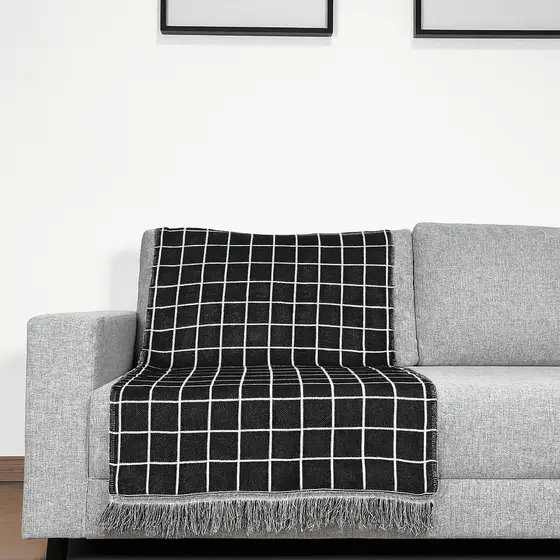 Manta Artesanal Jaqguard 100% Algodão Para Sofa Grande Capa protetor de Sofa Estampada