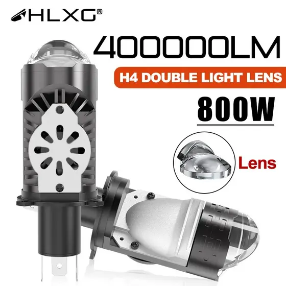 HLXG 2PCS H4 Projetor De Led Mini Lente Bi lâmpadas De Teto 1 : 1 Plug Play 9002 HB2 H4 Projectot Lentes De Nevoeiro