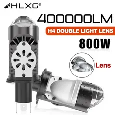 HLXG 2PCS H4 Projetor De Led Mini Lente Bi lâmpadas De Teto 1 : 1 Plug Play 9002 HB2 H4 Projectot Lentes De Nevoeiro